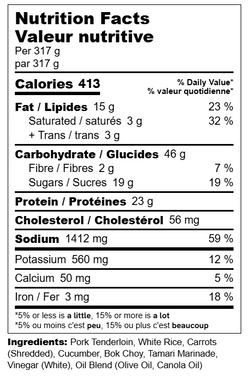 Nutritional information for Banh Mi Bowl