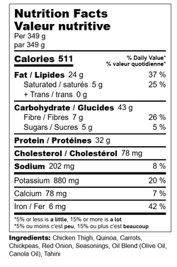 Nutritional information for Harissa Chicken Grain Bowl