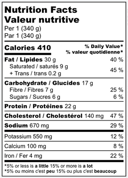 Nutritional information for Amarillo Taco Salad