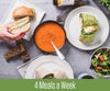 4 meals a week (salads, soups & sandwiches) -